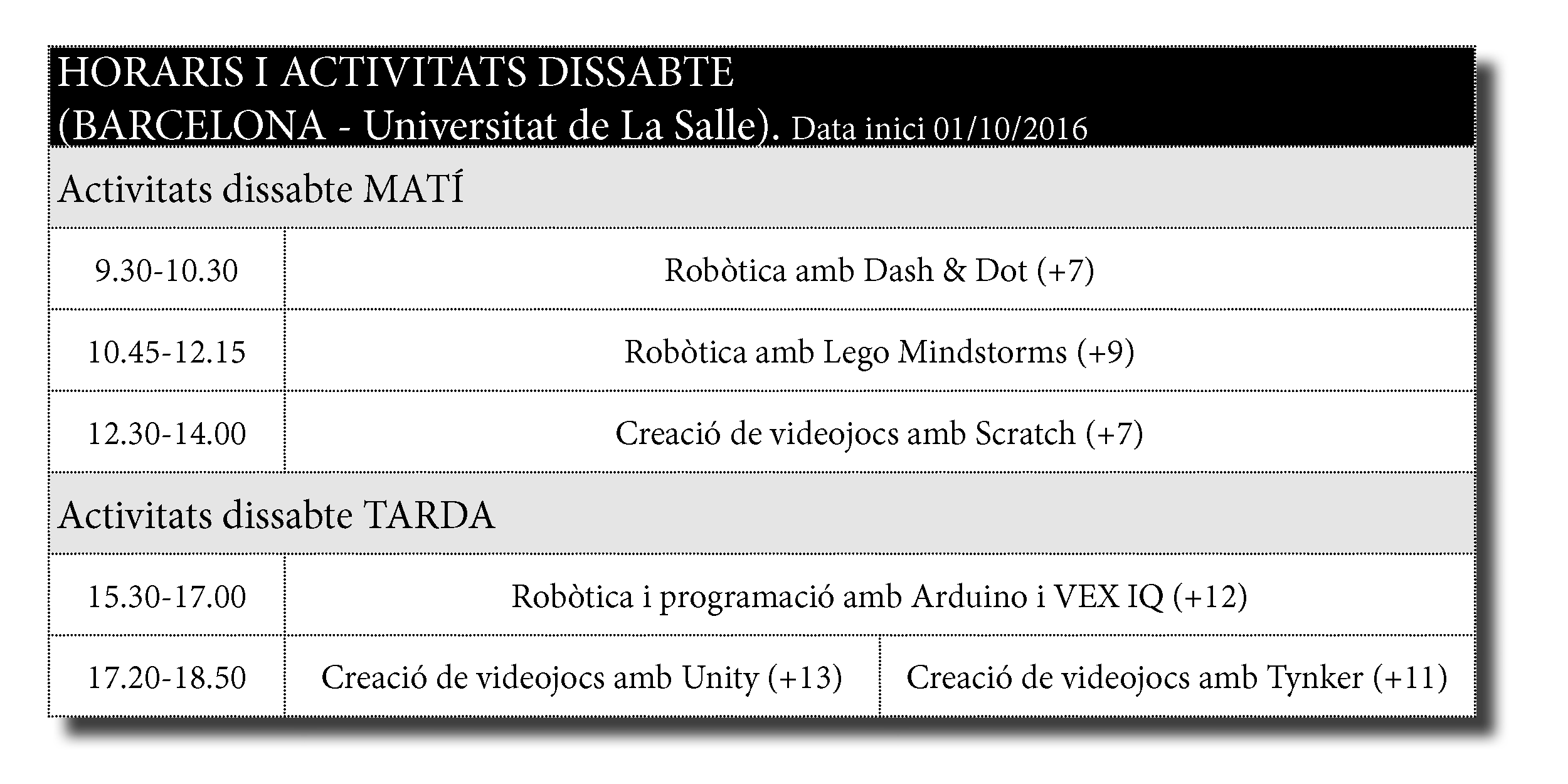 HORARIS BCN