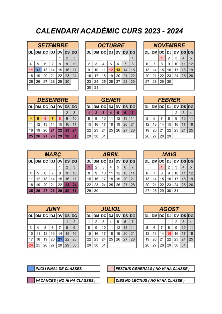 Calendari ClauTIC 2023-2024